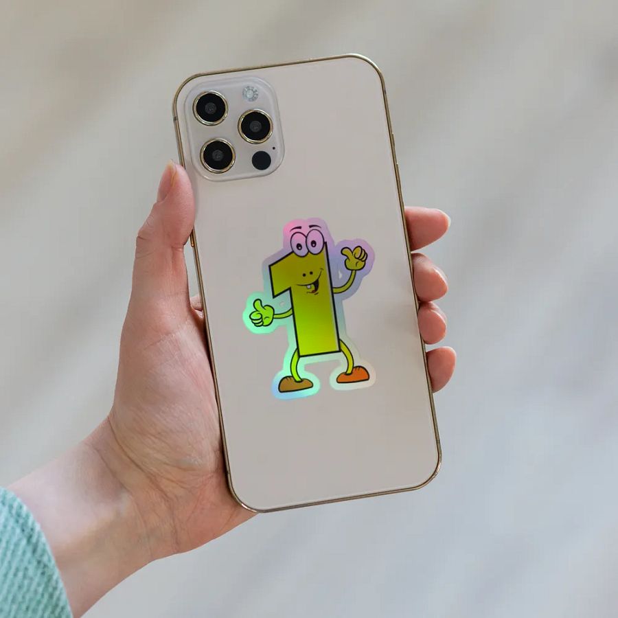 Number 1 Thumbs-Up Holographic Sticker product image (8)