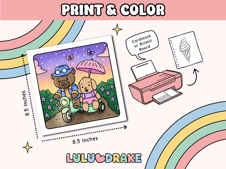 Fuzzy Buddies Spring Moments Coloring eBook, BIG PACK 35 Pages | ★ DIGITAL ★ product image (5)