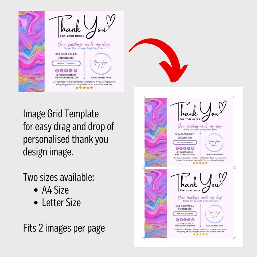 Unicorn - Thank You Card Template product image (8)