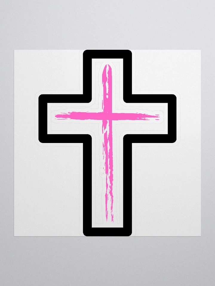 Pink Cross With Boarder Sticker product image (2)