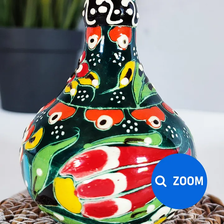 Ceramic vase (small), Turkish Iznik style (Gözyaşi) — handmade pottery product image (2)