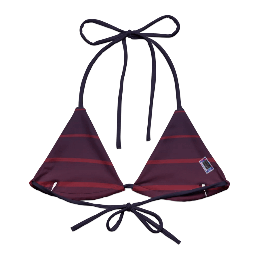 Purple Stripes String Bikini TOP – BOURNE to Cape Cod™ | Pink Logos product image (2)