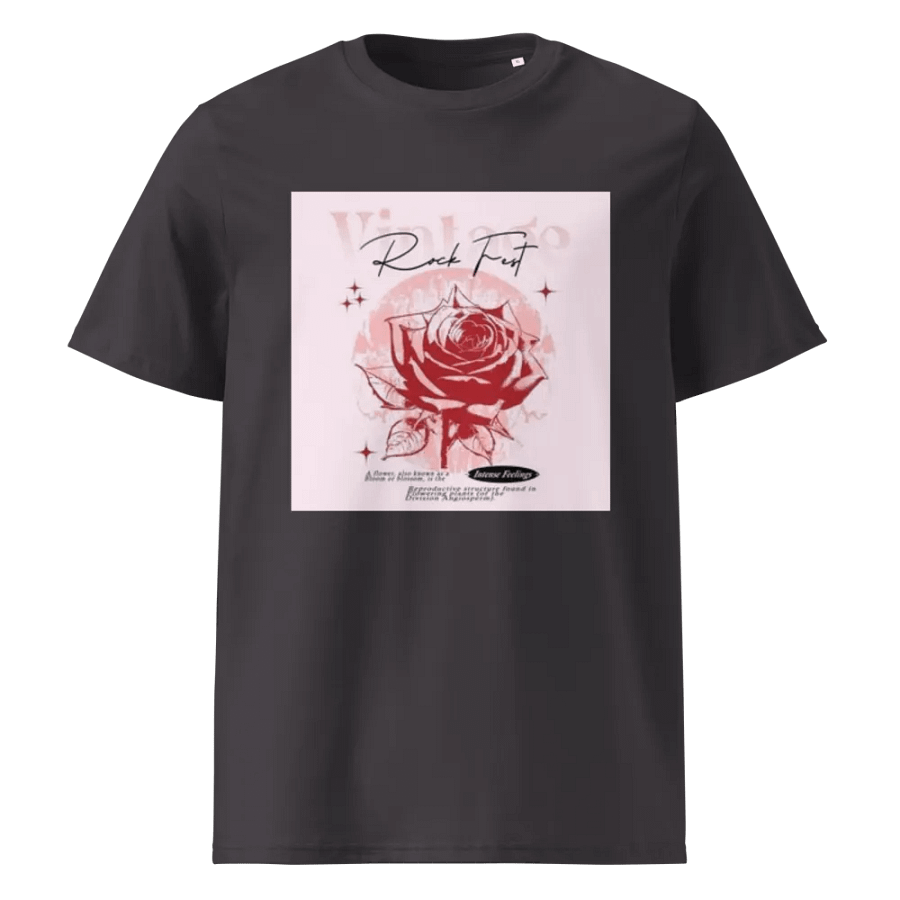 Woman Shirt Vintage Read Rose Organic Cotton T-Shirt product image (1)