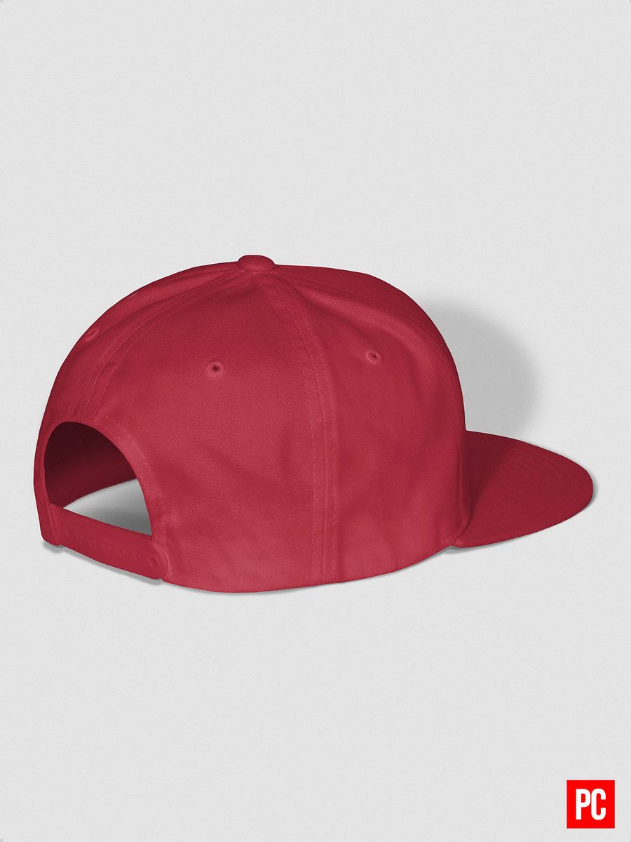 Plain Color Red Cotton Twill Flat Snapback Cap product image (6)