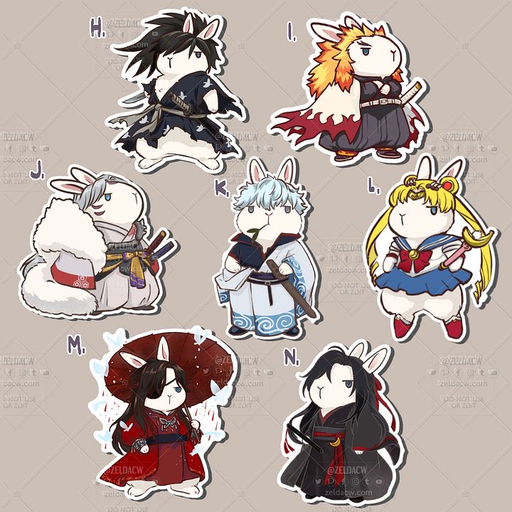 Bunny Boss Maru Cosplay Die-Cut Stickers product image (2)