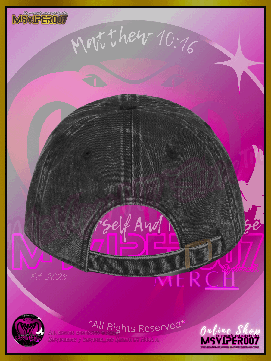 Vintage Cap [ Embroidered Design(s) ] - MsViper007's " Lady Gamers [flamingo]" Vintage Cotton Twill Cap by Anna H. product image (4)