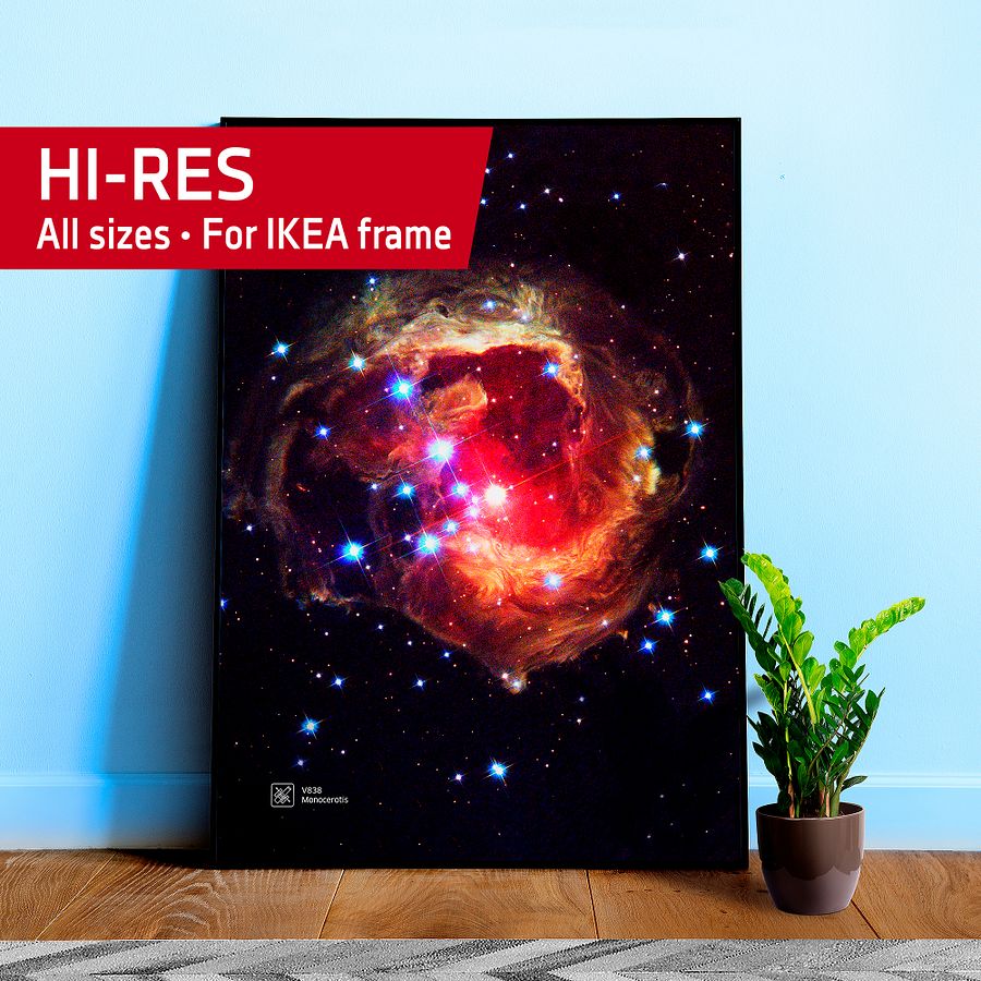 V838, Monocerotis, NASA Hubble Space Telescope — Hi-Res Space poster, science poster, space photo product image (1)
