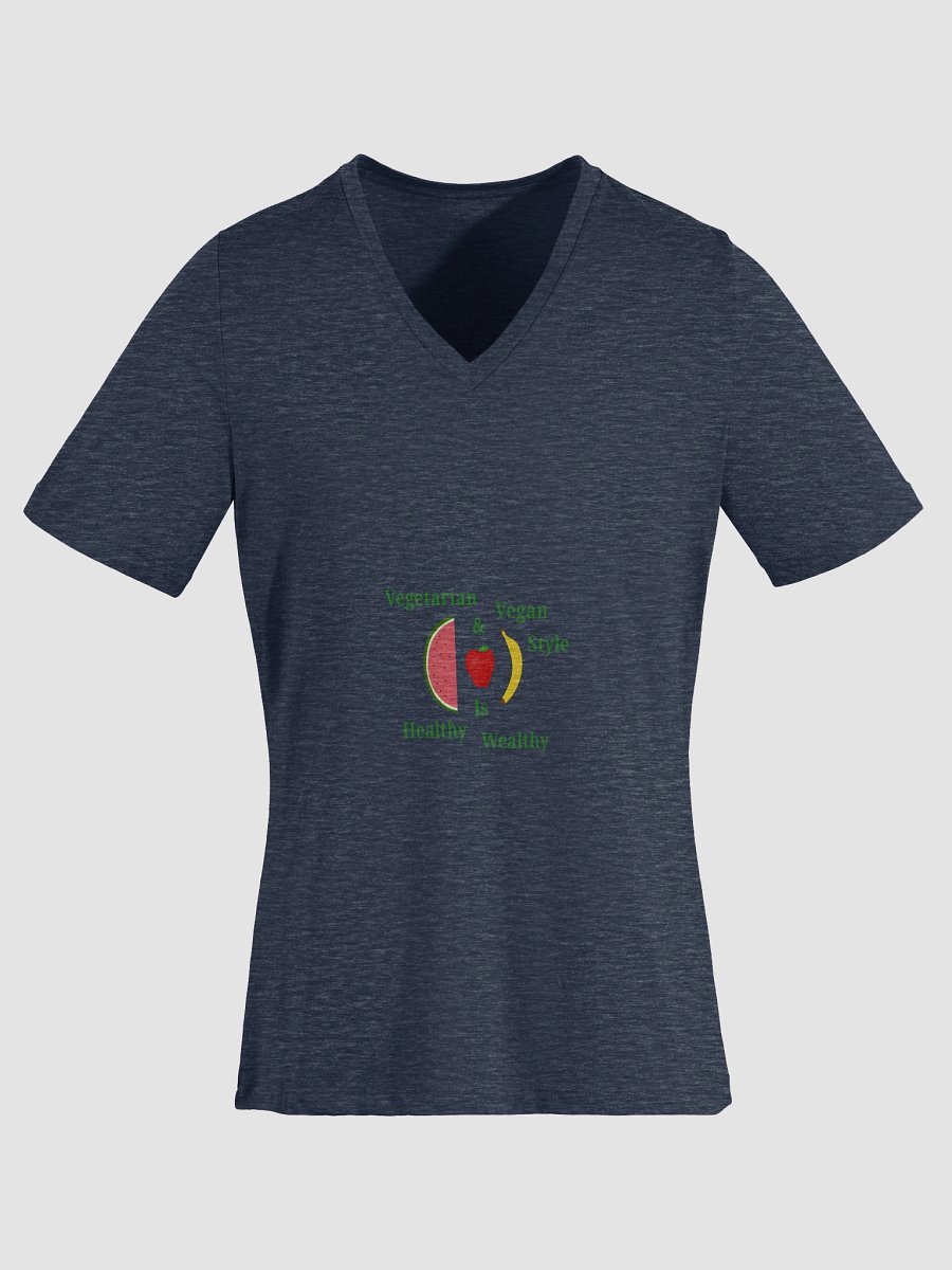 Healthy Wealthy Vegetarian V-Neck Tee product image (6)