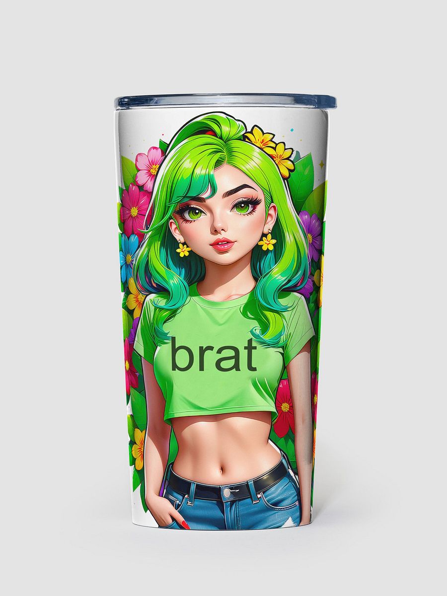Brat 20 oz Tapered Stainless Steel Tumbler - White - Brat Life v2 product image (1)