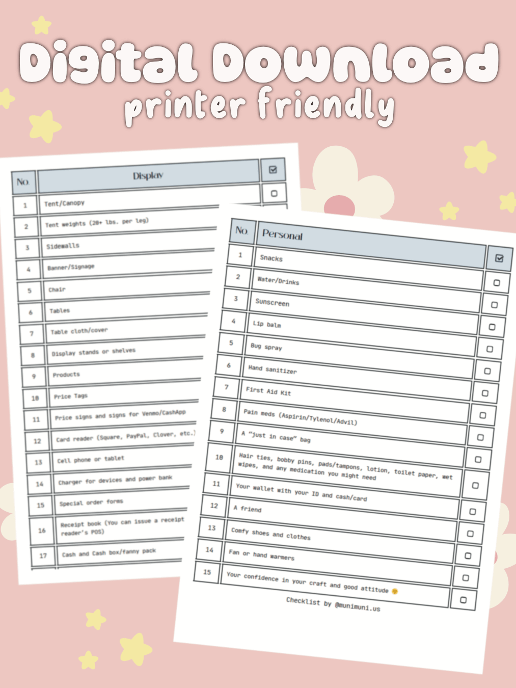 Vendor Checklist (digital download) product image (2)