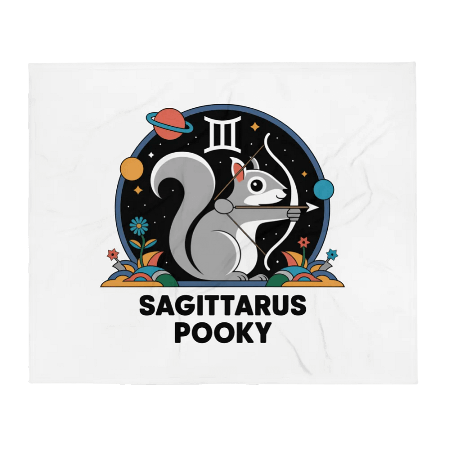 Ultra soft and plushy blanket: Sagitarius Pooky, Sky, planets and flowers product image (2)