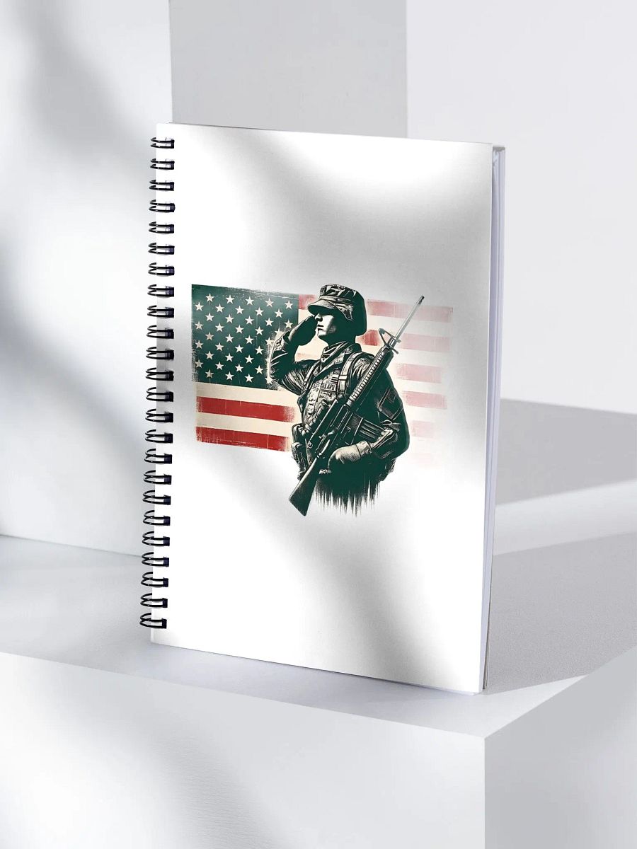 Saluting Soldier - Proud USA Patriotic Tribute Vintage Spiral Notebook product image (4)
