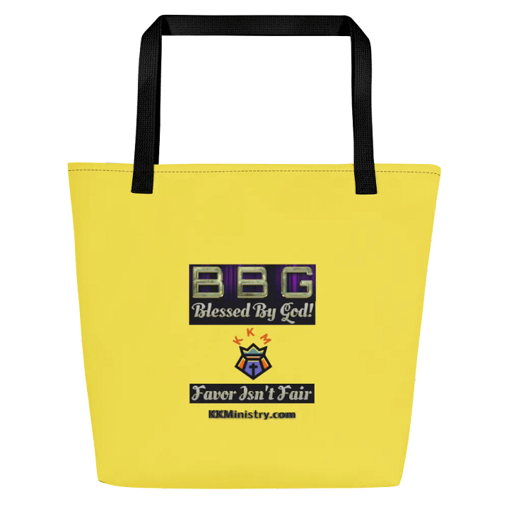 Yellow with Stripes BBG Tote Bag with Pocket product image (1)