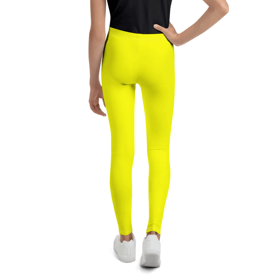 Youth Plain Color Yellow Leggings product image (2)