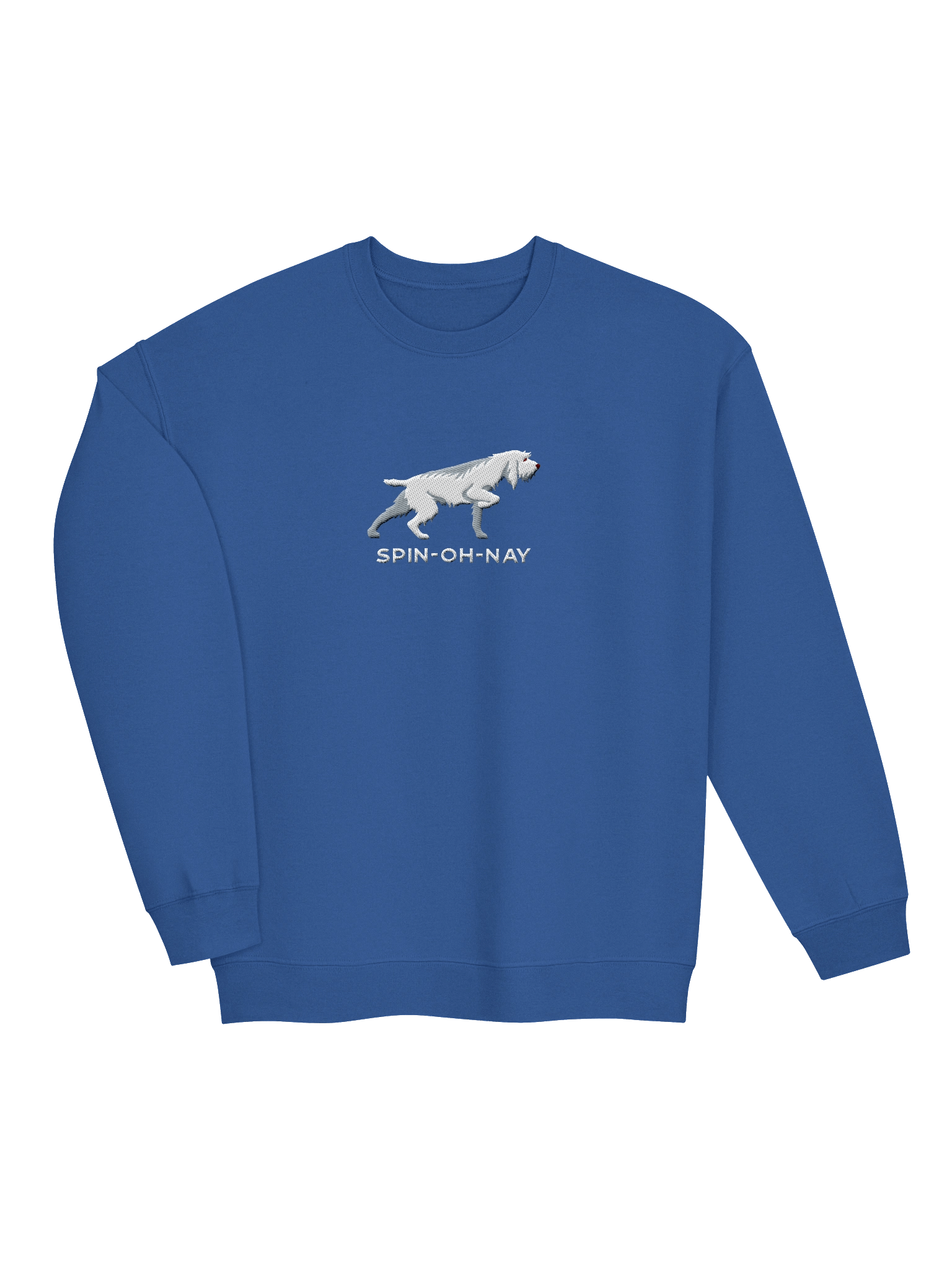 Spin-Oh-Nay Sweatshirt (Embroidered) of a Spinone Italiano(White) product image (15)