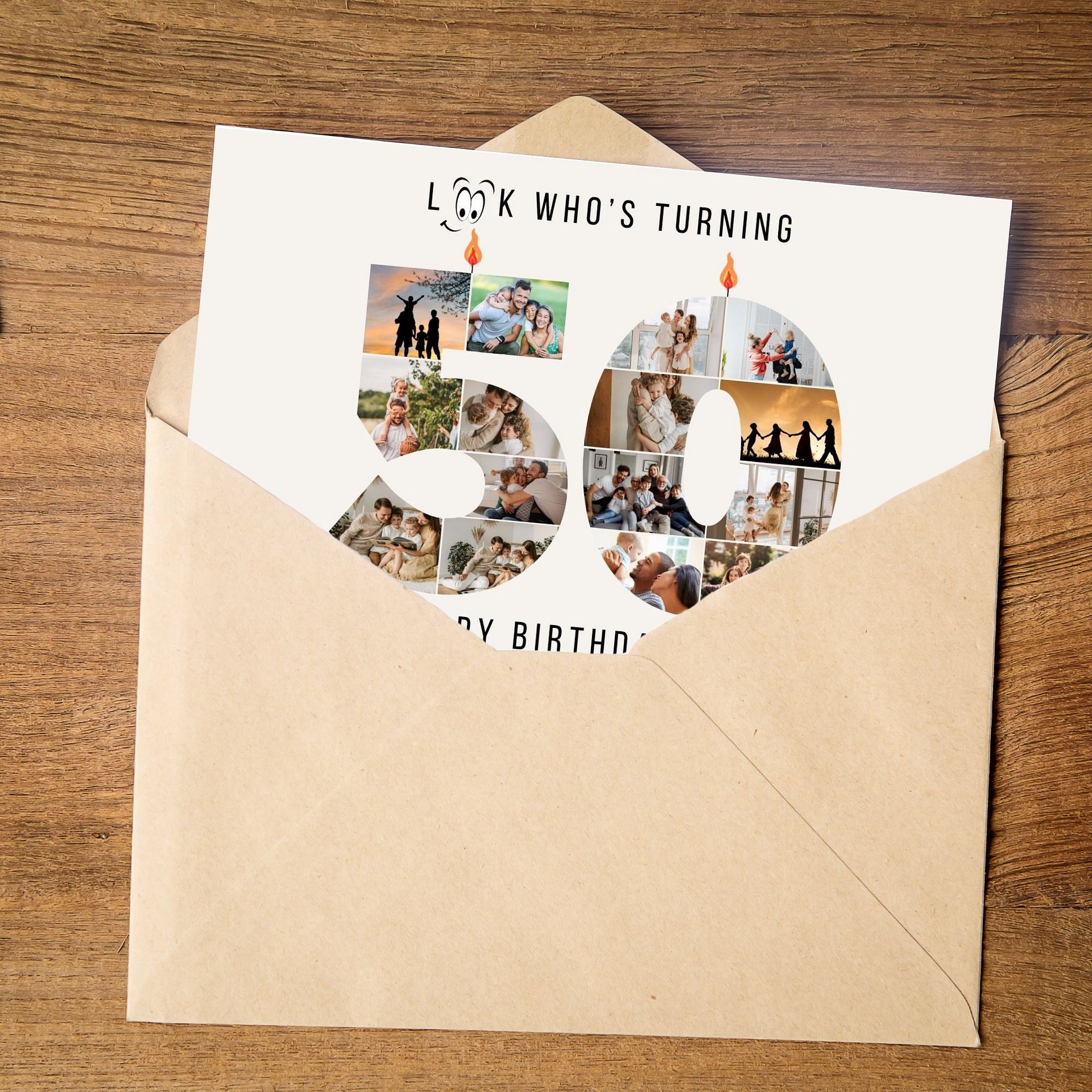 50th Birthday Number Photo Card Canva Template product image (2)