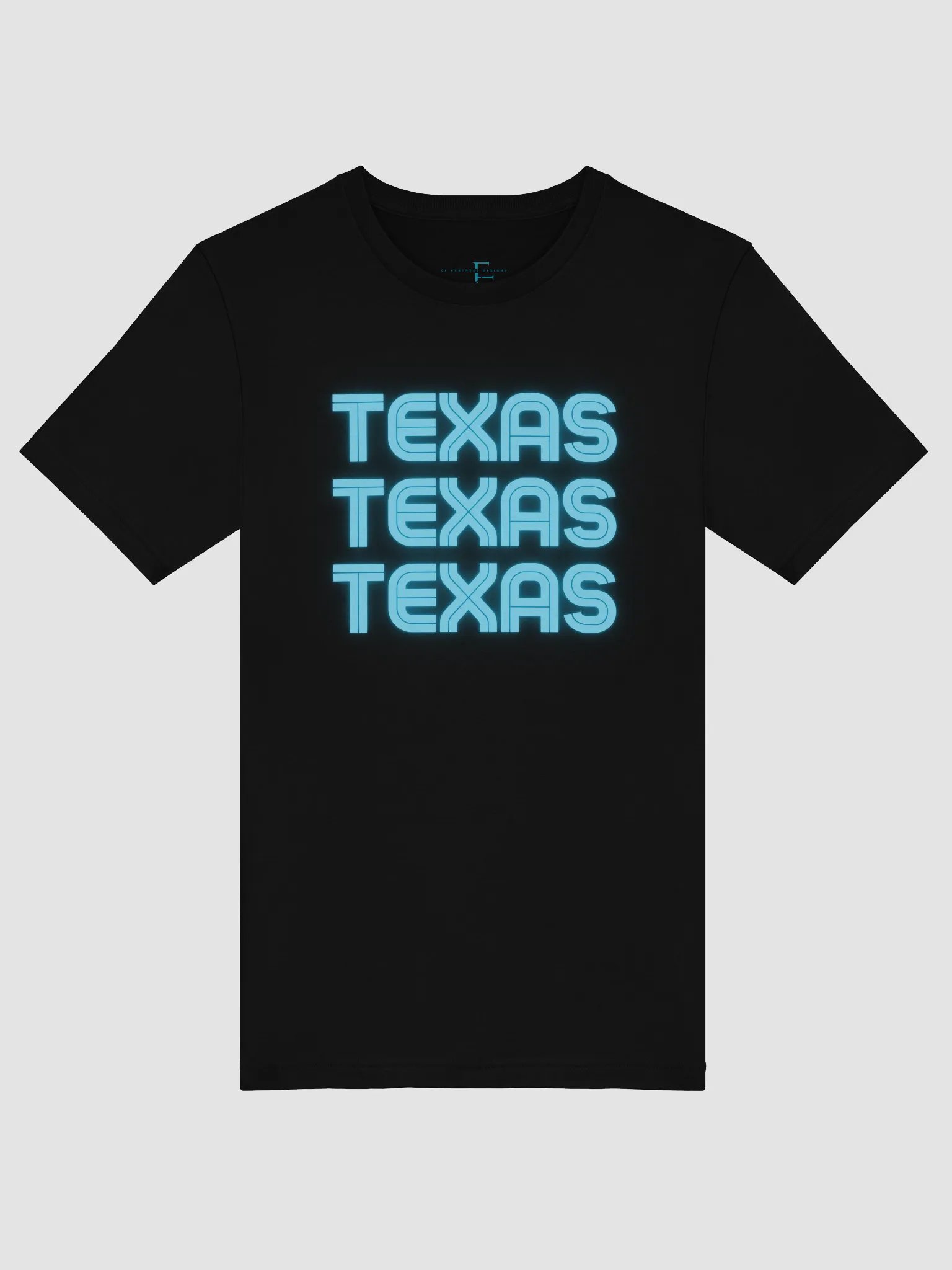 💙 Triple Texas Neon Glow T-Shirt | Bella+Canvas Unisex Tee | Colo Pro Font in Blue Neon product image (30)