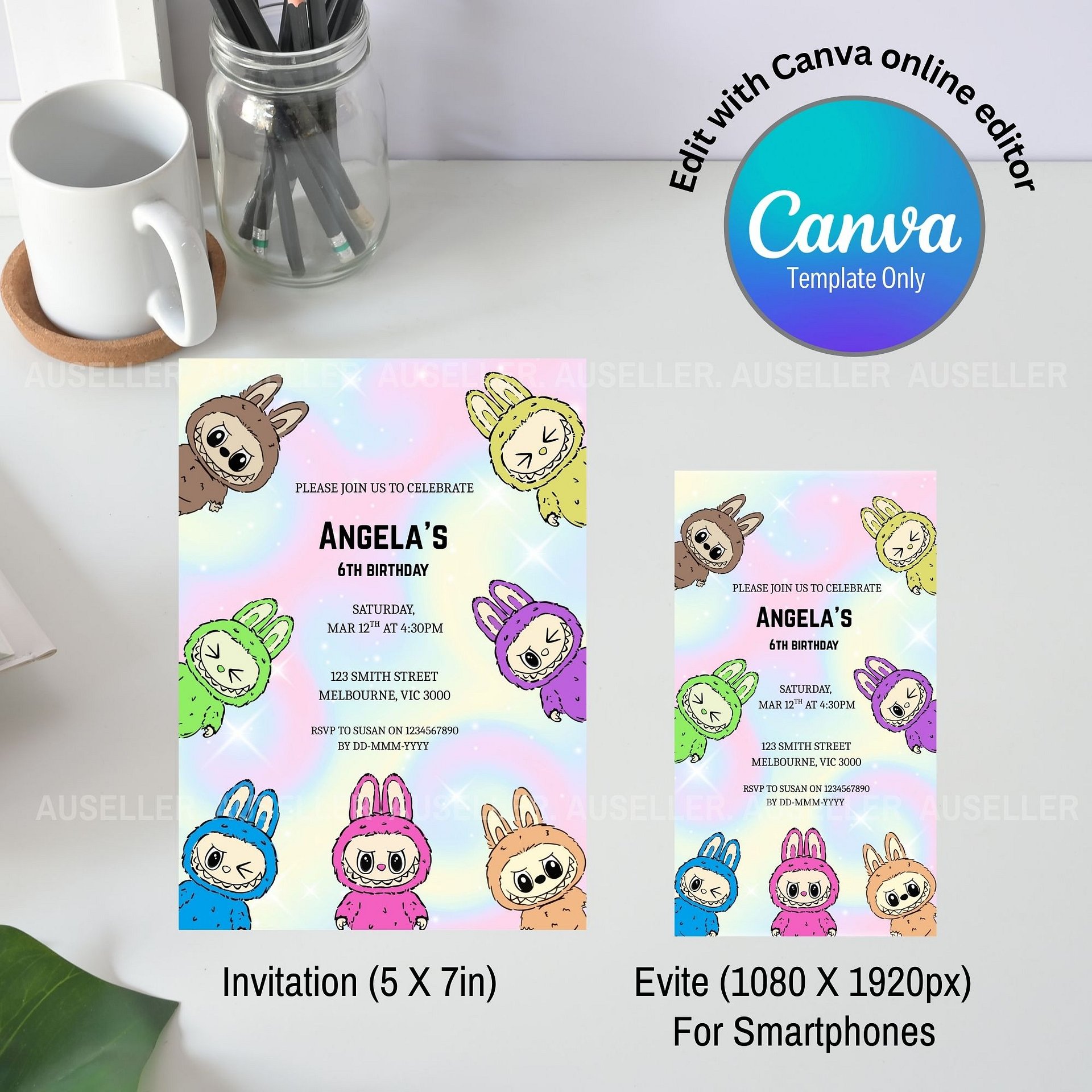Labubu Birthday Invitation product image (4)