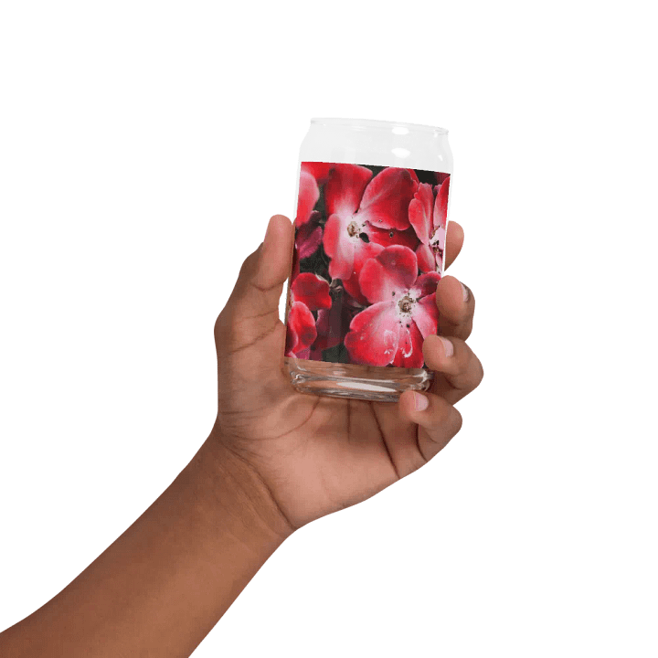 Bright Red Flowers Can Shaped Glass product image (32)
