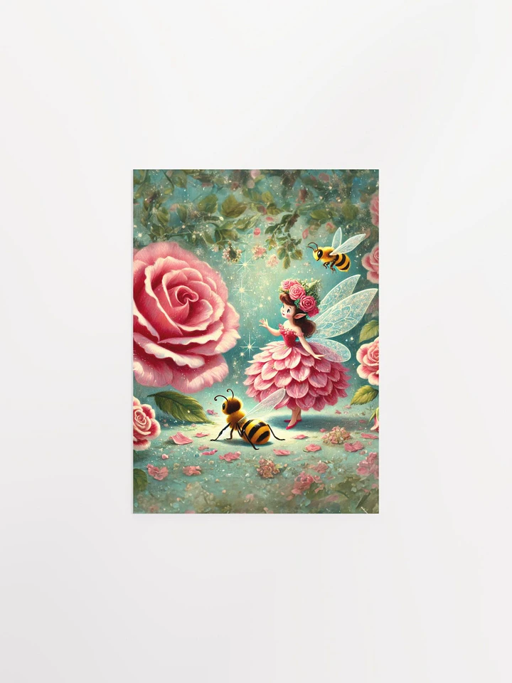 Pink Rose Fairy and Bees Premium Matte Poster product image (7)