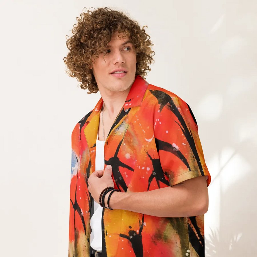 Hawaian shirt with original watercolour artwork by b.reters product image (7)
