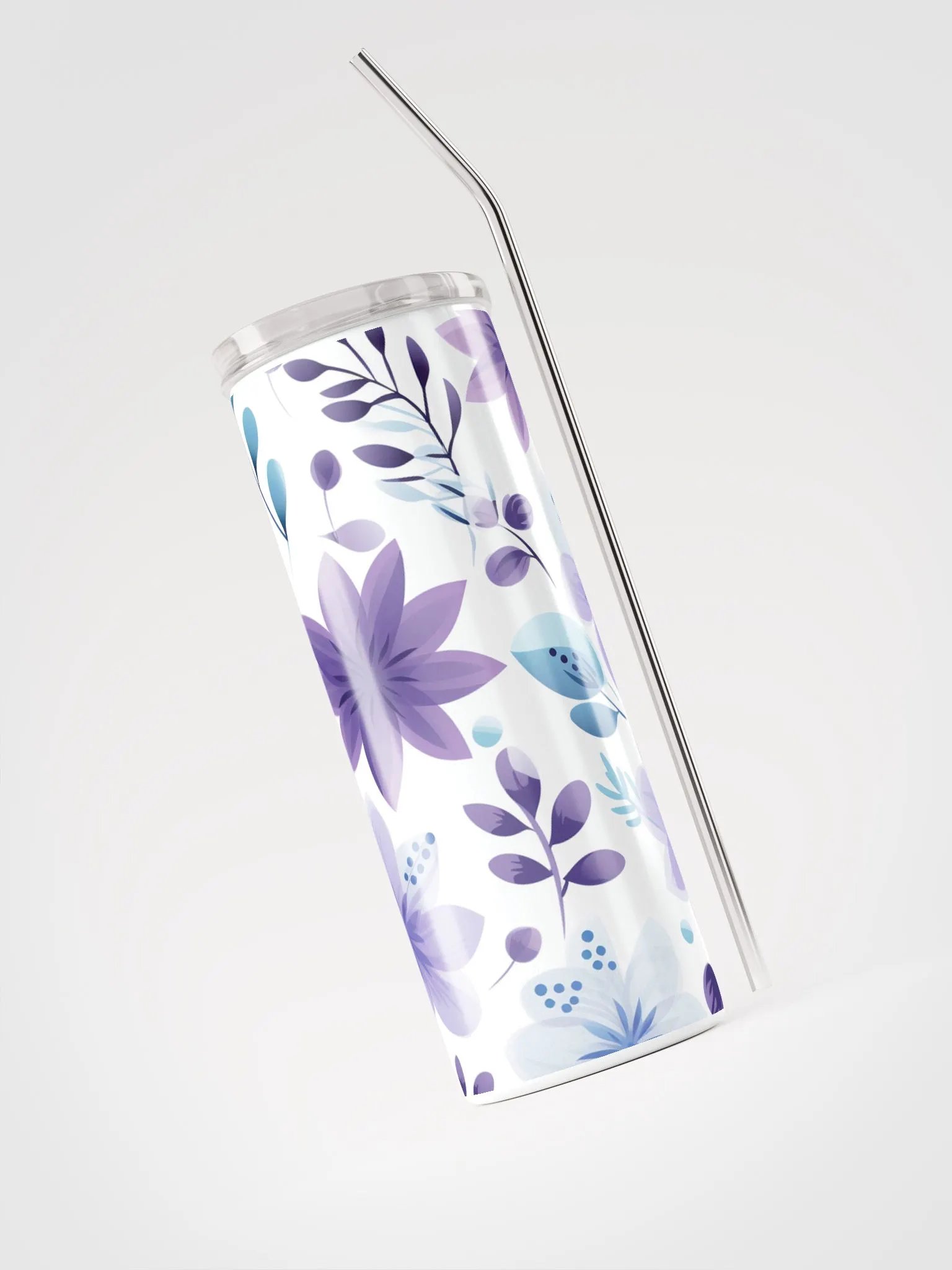 Pastel Purple Flowers 20oz Insulated Stainless Steel Tumbler – Ideal for Hot & Cold Drinks product image (3)