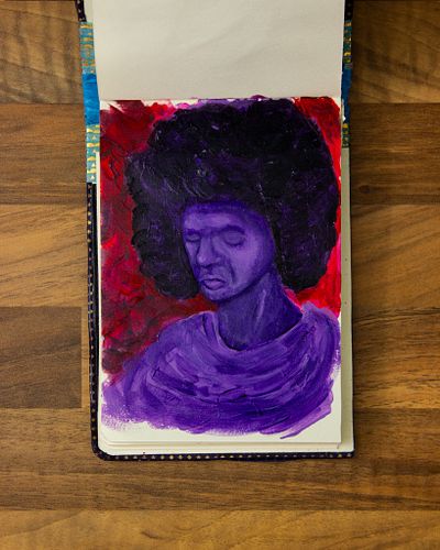 I had some leftover acrylic paint from another project so I thought I'd see if painting a portrait was my thing. Considering ...