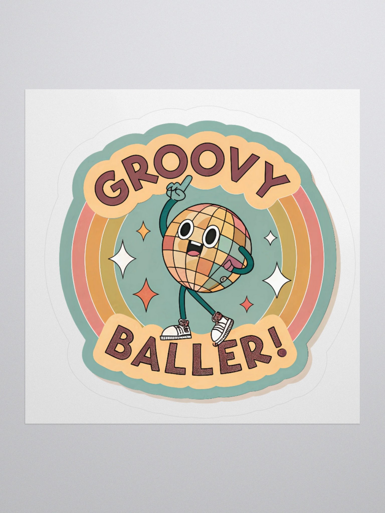 Groovy Baller Kiss Cut Stickers product image (1)