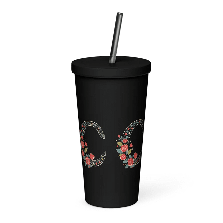 Valentine’s Monogram Letter C(1) Black Tumbler product image (1)