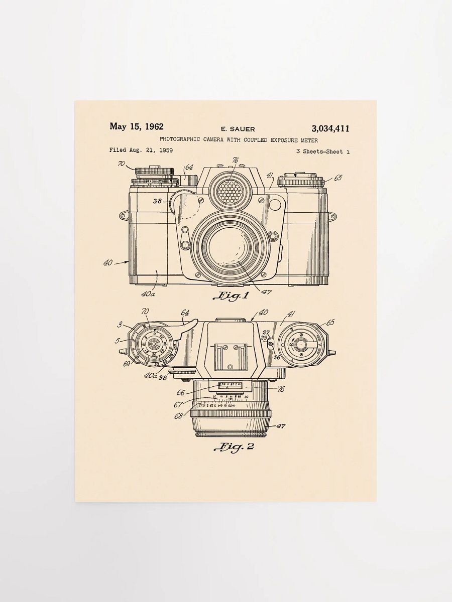Vintage camera patent print product image (1)