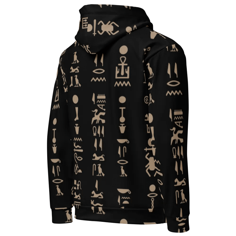 Isis Black Hieroglyphs All-Over Print Unisex Hoodie product image (5)