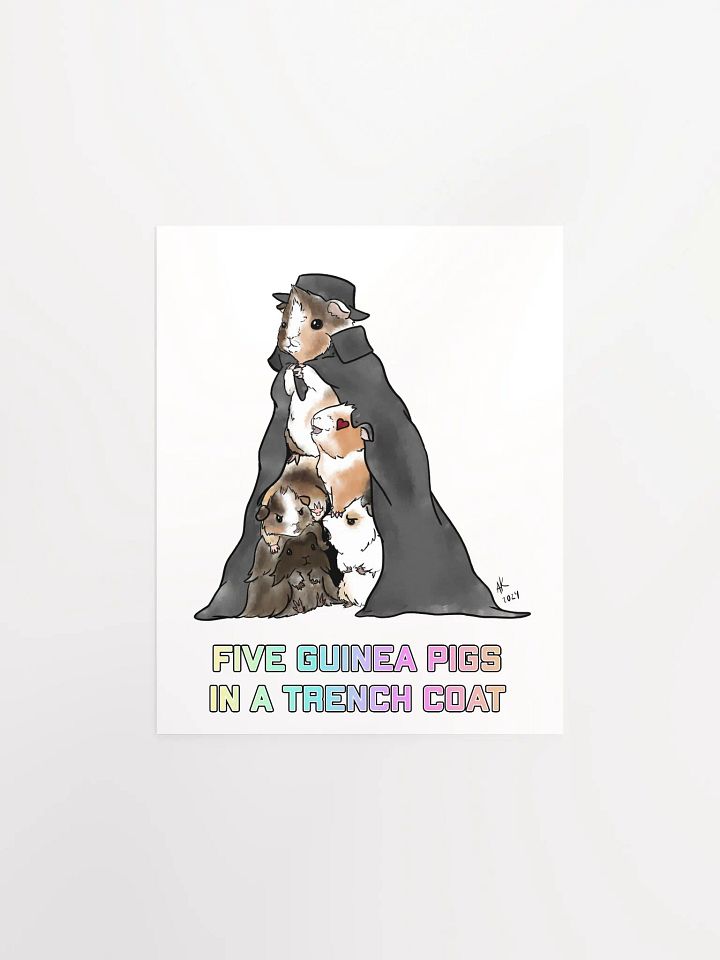 Five Guinea Pigs in a Trench Coat Art Print product image (1)