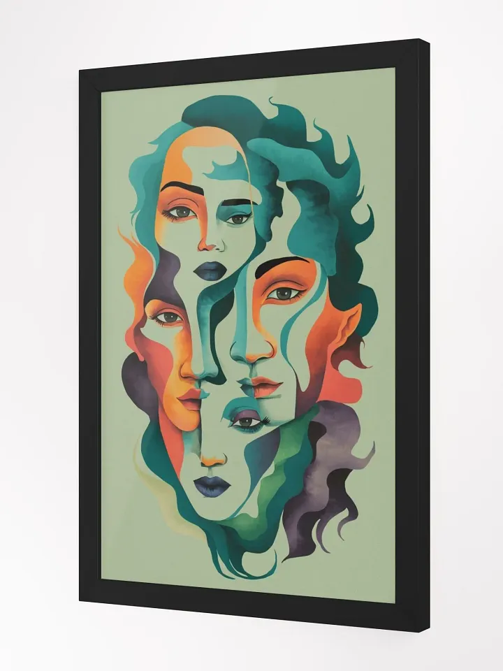 Multifaceted Identity: Framed Abstract Faces Poster product image (2)