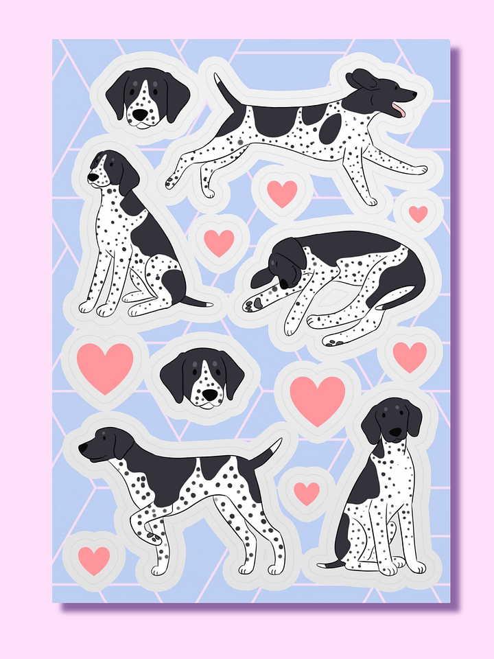 Cute German Shorthaired Pointer Kiss Cut Sticker Sheet product image (1)