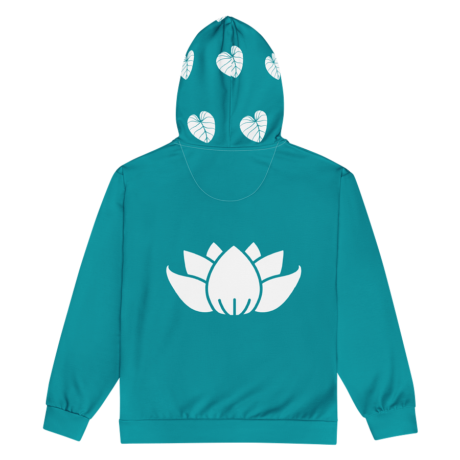 Lingling Kwong White Lotus Design Unisex Zip Hoodie (Blue) product image (2)