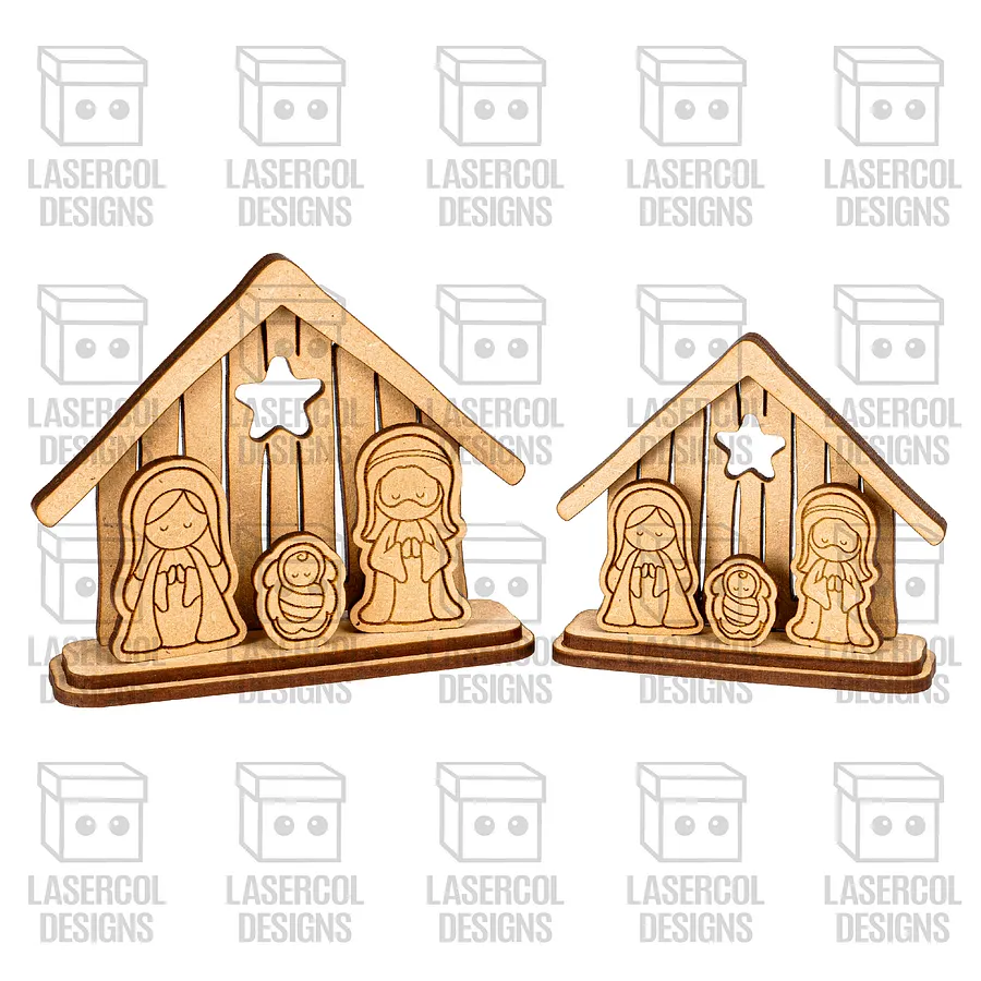 Small Nativity Scenes Gifts Bundle (Set 1-2-3-4) - Christmas - Laser Cut Files product image (2)