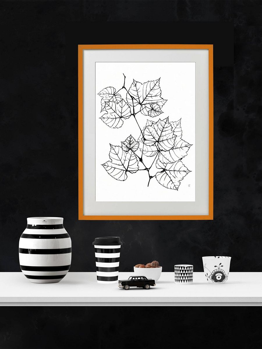 Veined Botanical Branch Matte Poster - Grape Leaves Elegant product image (5)