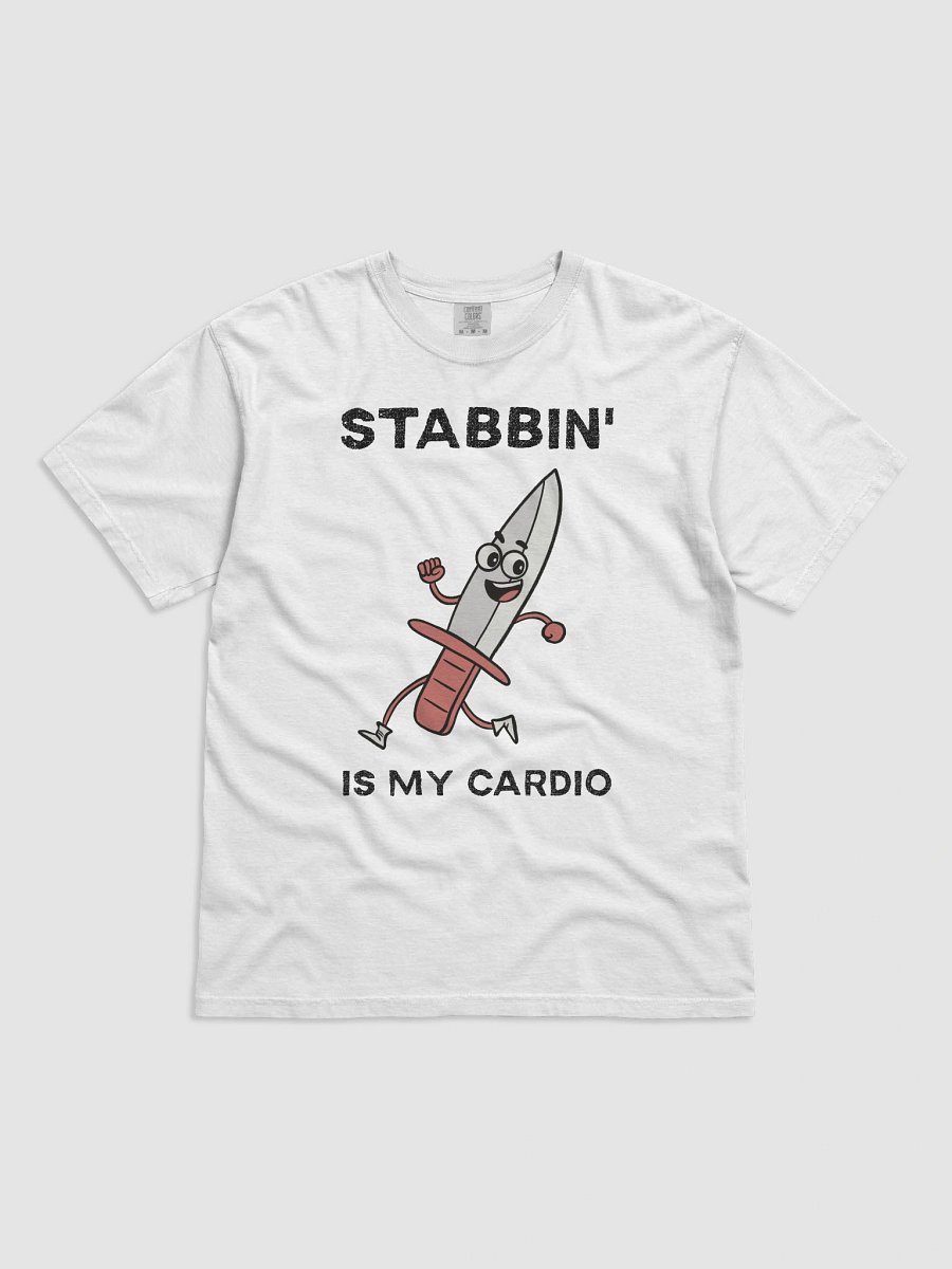 Stabbin' is my Cardio Funny Hand-drawn T-Shirt for Athletic True Crime Fans product image (2)
