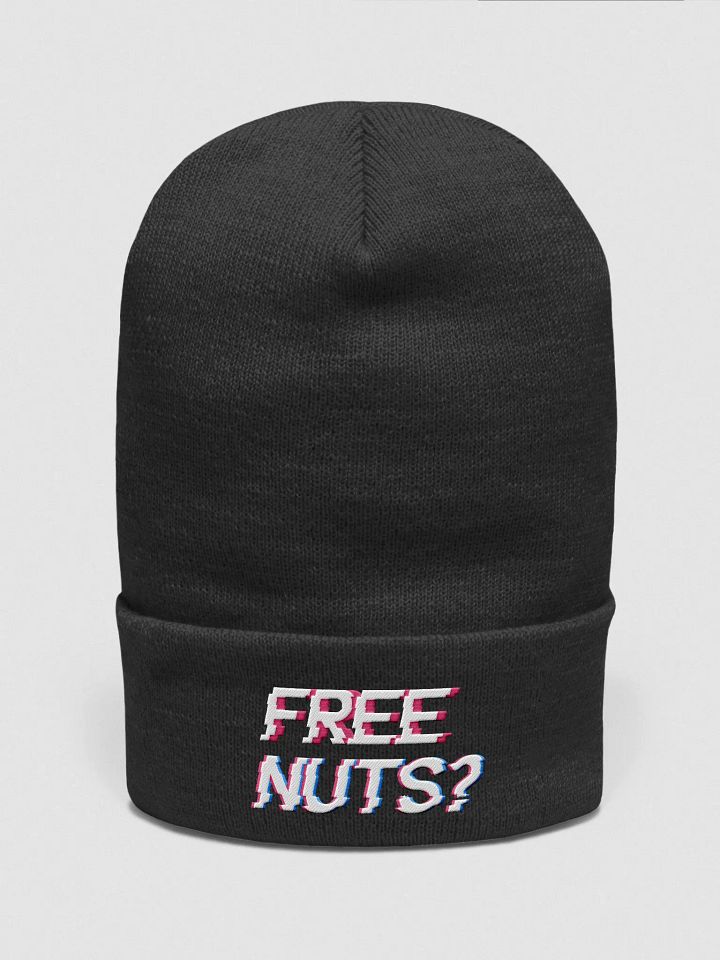 Free Nuts? Cuffed Black Beanie product image (1)