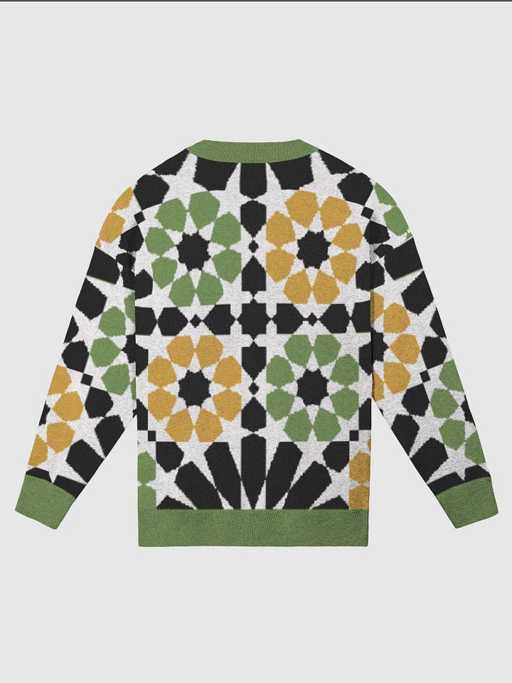 White Green Alhambra Mosaic Tile Knitted Relaxed Sweater product image (10)