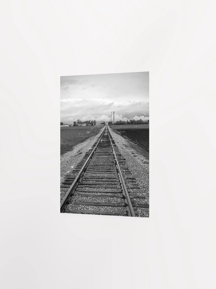 Black & White Train on Tracks - Poster product image (2)