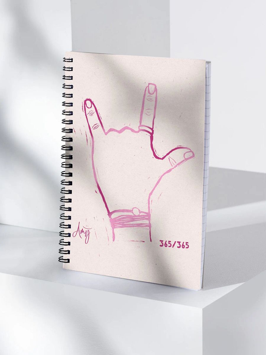 Linocut I Love You Notebook product image (4)
