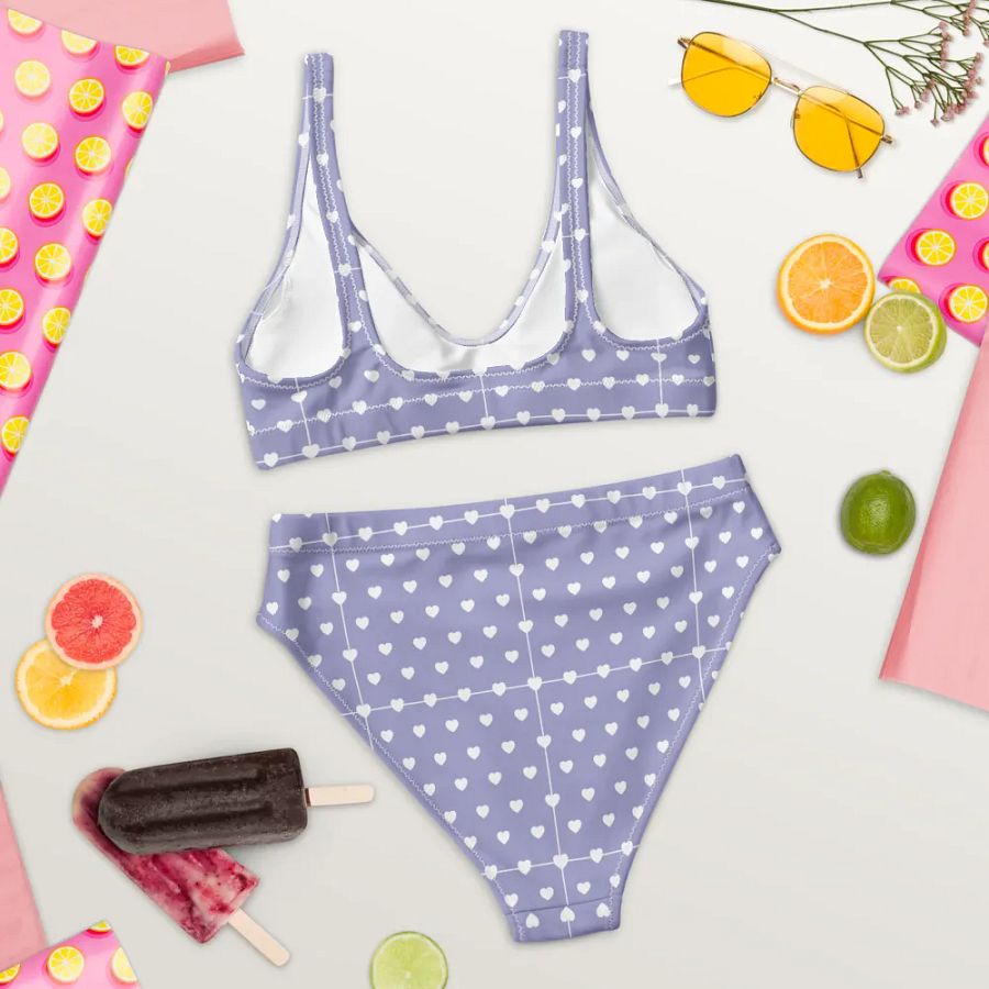 Pastel Heart Seamless Pattern High Waisted Bikini - V14 product image (8)