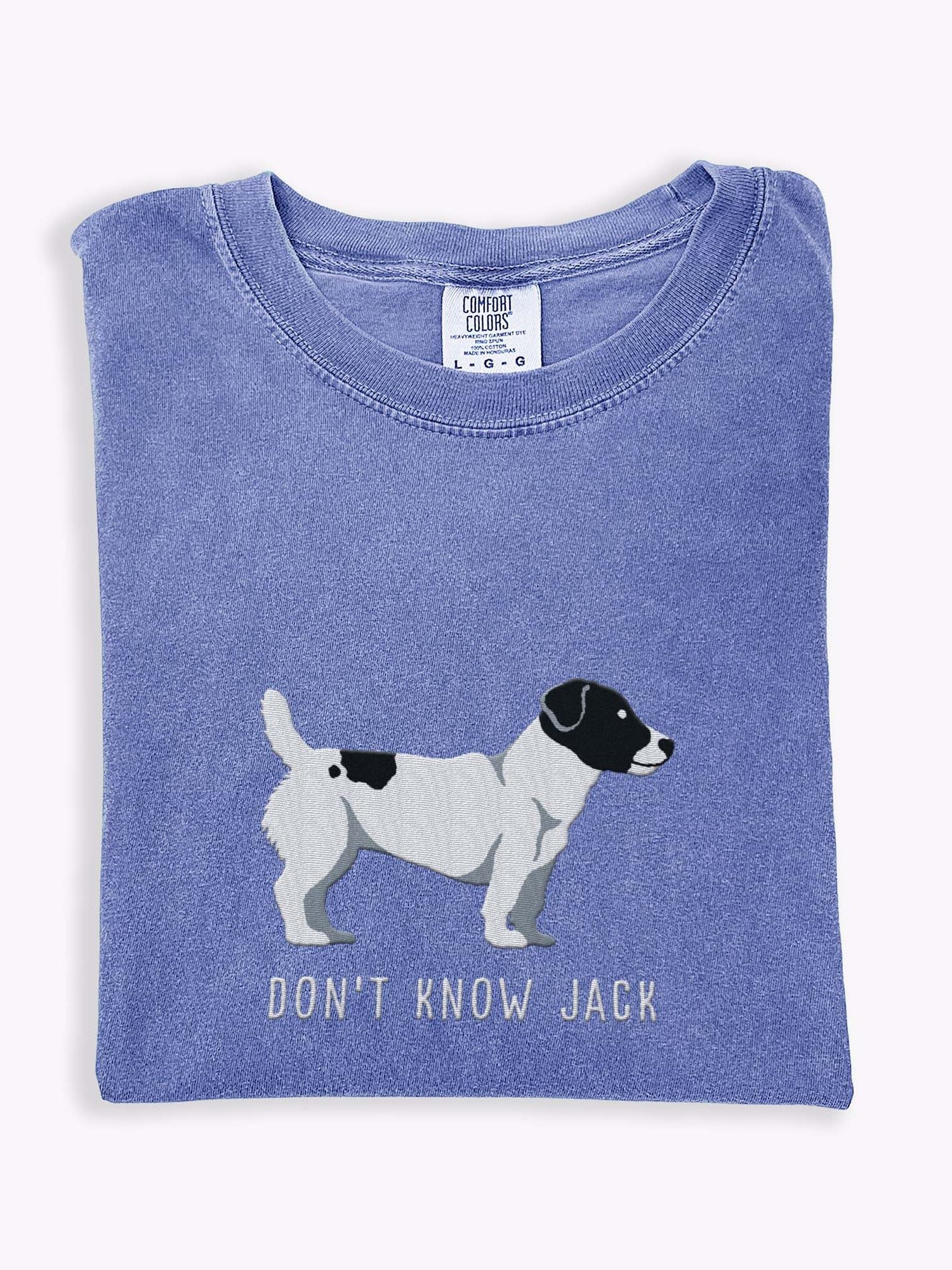 Don't Know Jack T-Shirt(Embroidered) of a Jack Russell Terrier(Black & White) product image (1)