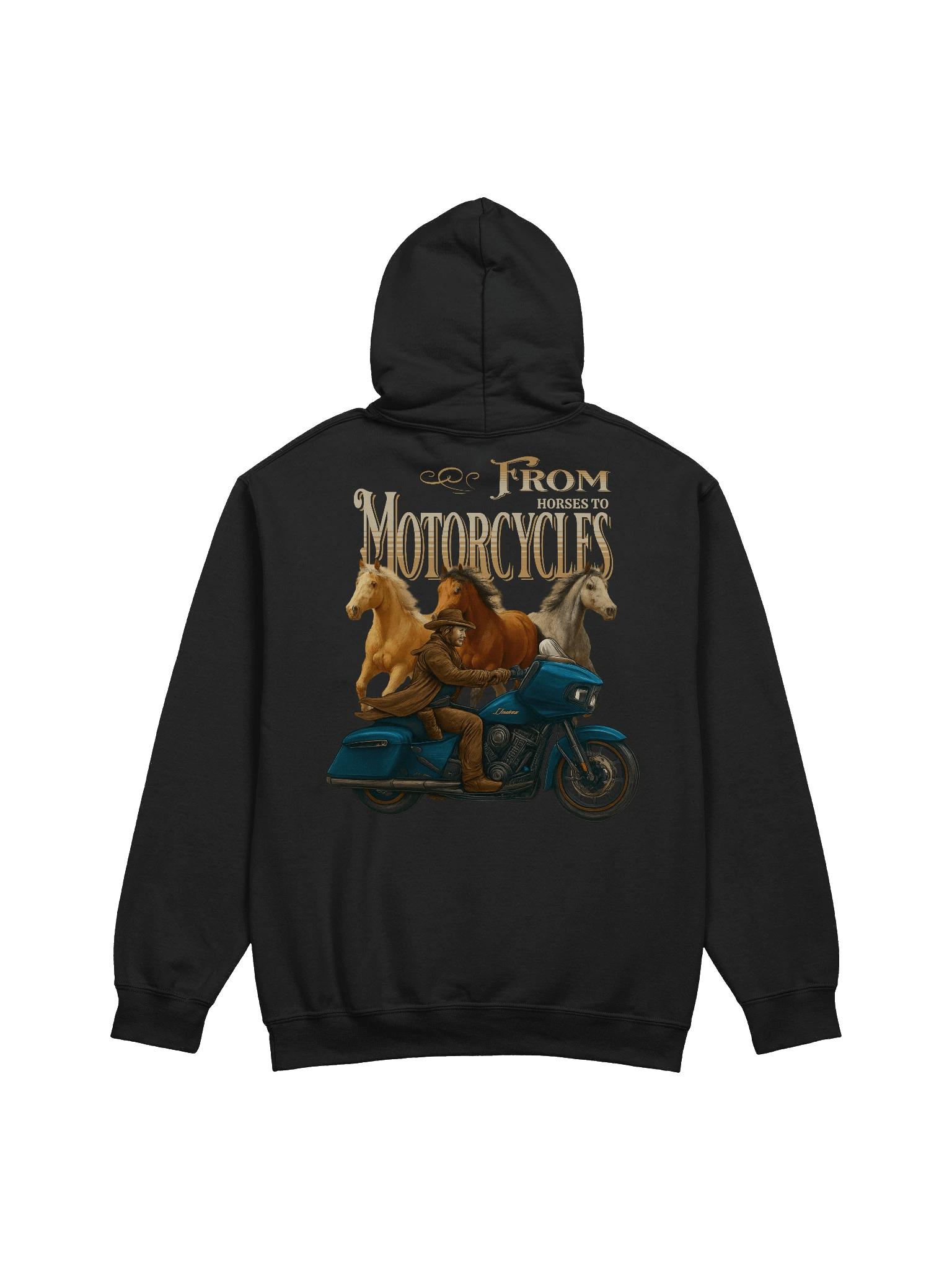 Legacy of the Tribe – From Horses to Motorcycles (Gildan Classic Cowboy Hoodie) product image (2)