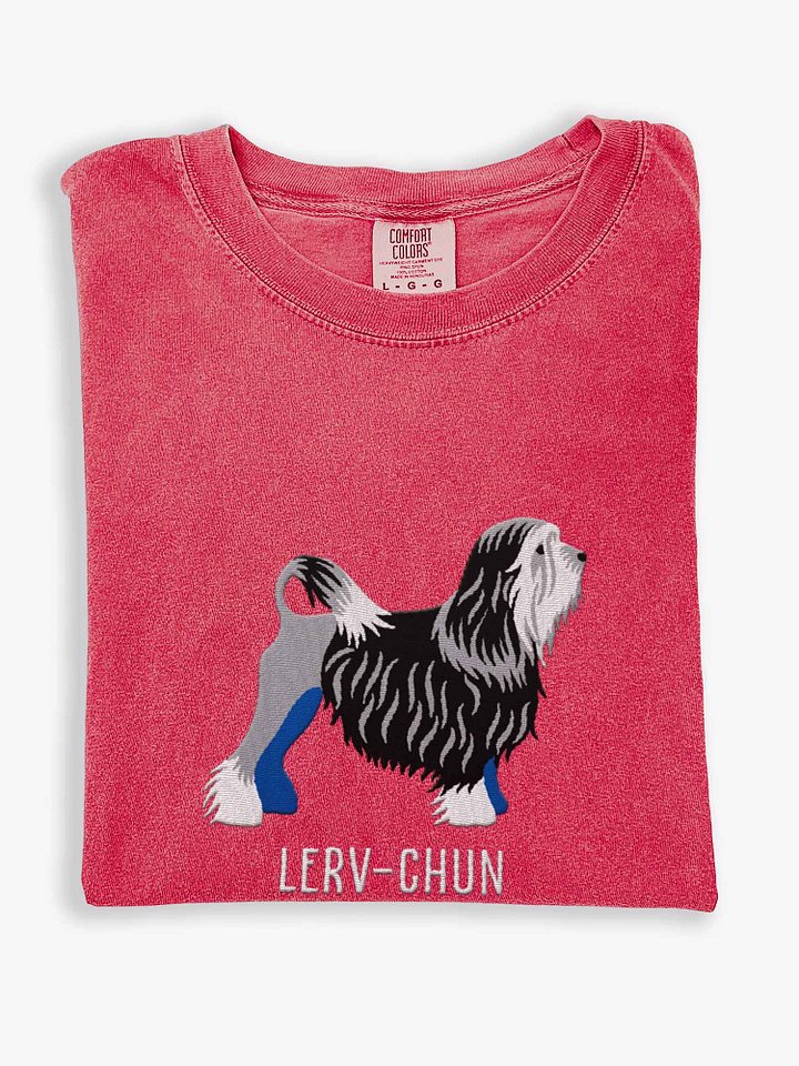 Lerv-Chun T-Shirt(Embroidered) of a Lowchen(Black & White) product image (1)