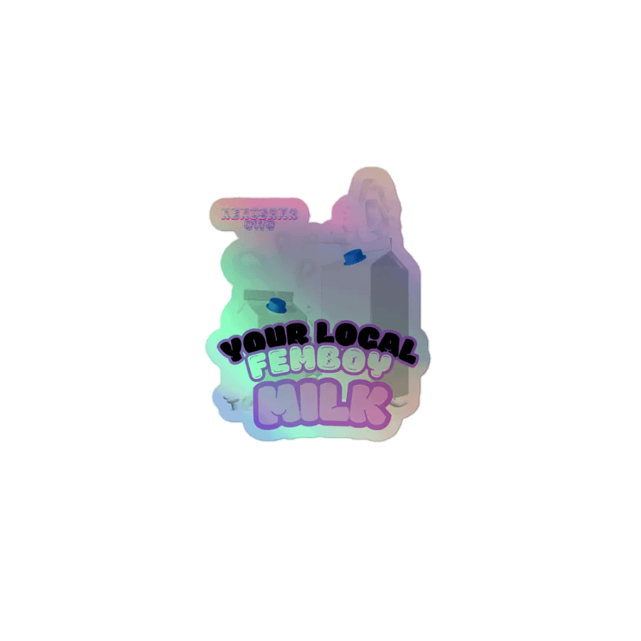 Femboy Milk Holographic sticker product image (1)