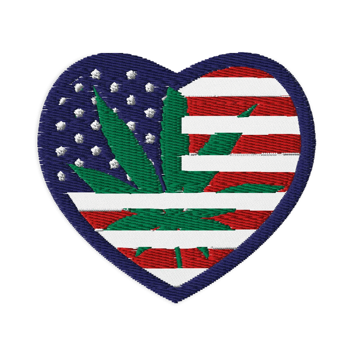 Patriotic Heart Flag - Cannabis | Embroidered Patch product image (1)
