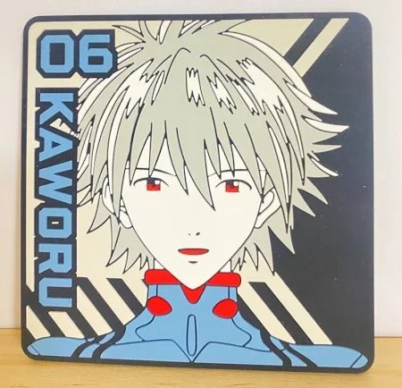 Neon Genesis Evangelion Kaworu Nagisa EVA 06 Rubber Coaster Charm Bandai - Anime Coaster Accessory product image (1)