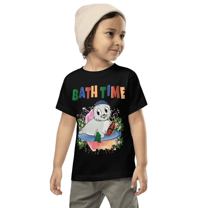 Bath Time Funny Colorful Bella +Canvas Toddler T-Shirt – Fun Gift for Kids product image (2)